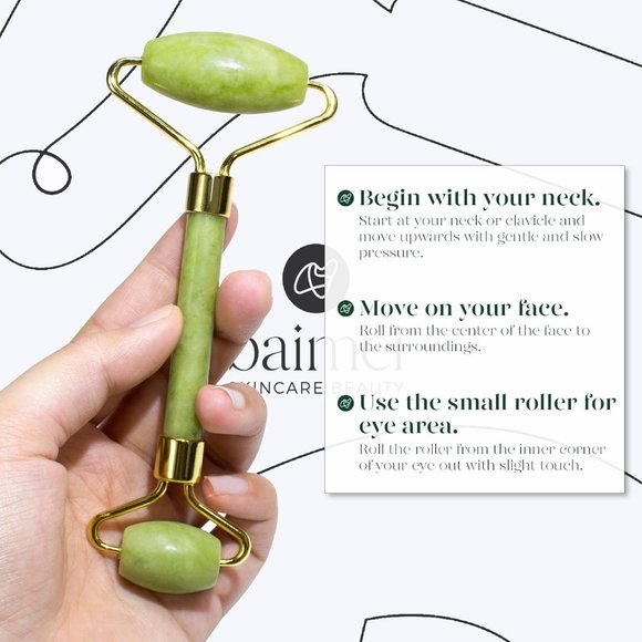 Women Green Face Roller and Gua Sha Set for Skin Care Routine Self Care - Picture 7 of 13